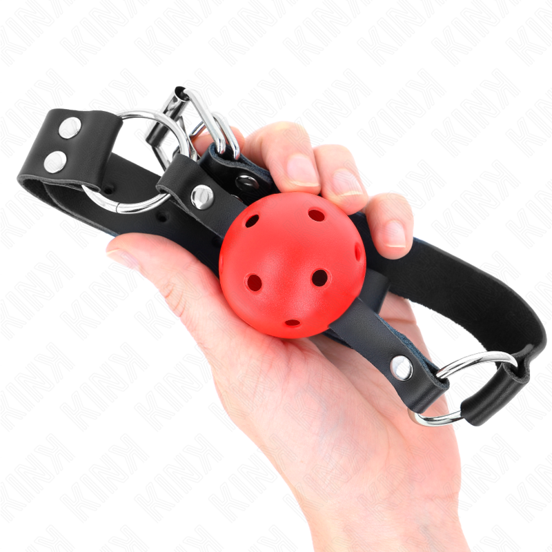 KINK - BREATHABLE BALL 4 CM BAG WITH DOUBLE RED RIVET 62.5 x 2.5 CM ADJUSTABLE 42-58 CM