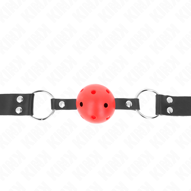 KINK - BREATHABLE BALL 4 CM BAG WITH DOUBLE RED RIVET 62.5 x 2.5 CM ADJUSTABLE 42-58 CM