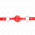 KINK - BREATHING GAG 4 CM WITH DOUBLE RIVET MODEL 1 RED 62.5 x 2.5 CM ADJUSTABLE 42-58 CM