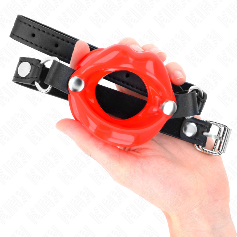 KINK - LIP STICK 8 CM WITH RED LEATHER STRAP 63 x 2 CM ADJUSTABLE 39-58 CM