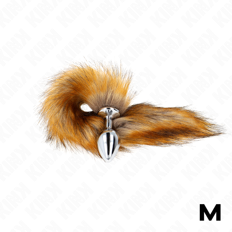 KINK - ANAL PLUG SIZE M 8 X 3.5 CM WITH 40 CM BROWN SYNTHETIC TAIL