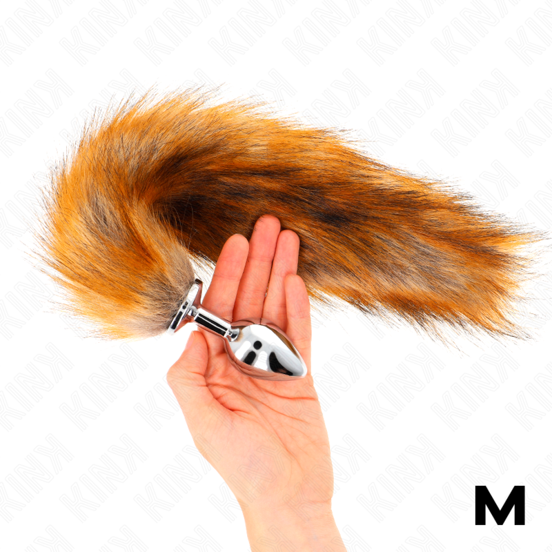 KINK - ANAL PLUG SIZE M 8 X 3.5 CM WITH 40 CM BROWN SYNTHETIC TAIL