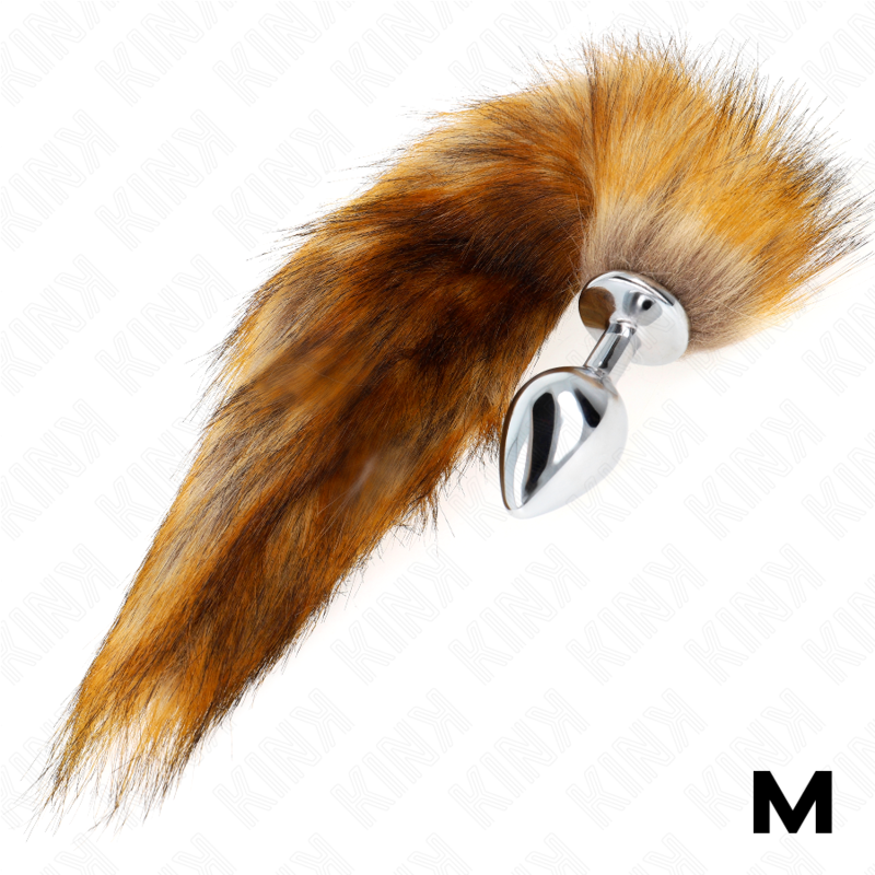KINK - ANAL PLUG SIZE M 8 X 3.5 CM WITH 40 CM BROWN SYNTHETIC TAIL