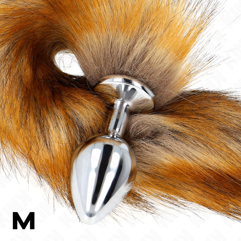 KINK - ANAL PLUG SIZE M 8 X 3.5 CM WITH 40 CM BROWN SYNTHETIC TAIL