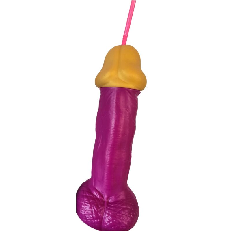 DIABLO PICANTE - VERRE  PÉNIS EN PLASTIQUE FUCHSIA
