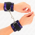 KINK - SHORT VELVET LACE CUFFS AND PURPLE / BLACK NYLON BINDING 23 X 6.5 CM