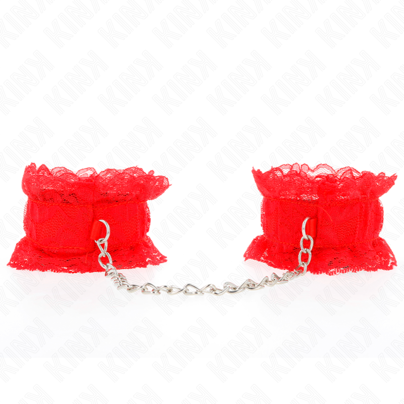 KINK - RED LACE ELASTIC WRIST RESTRAINTS