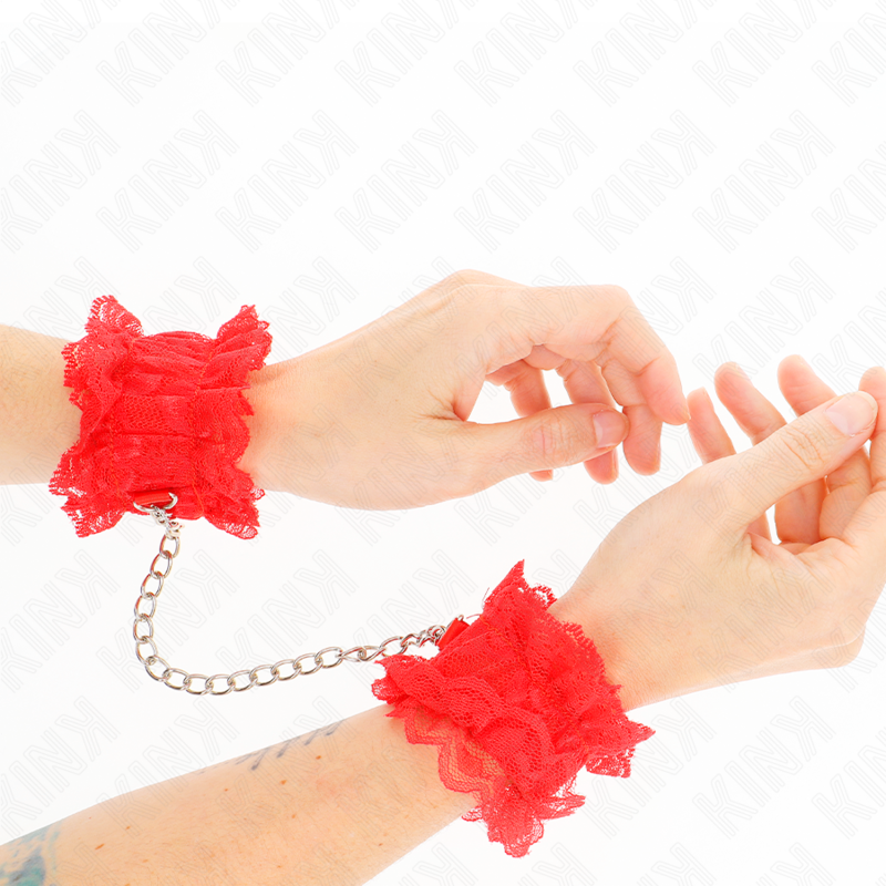 KINK - RED LACE ELASTIC WRIST RESTRAINTS