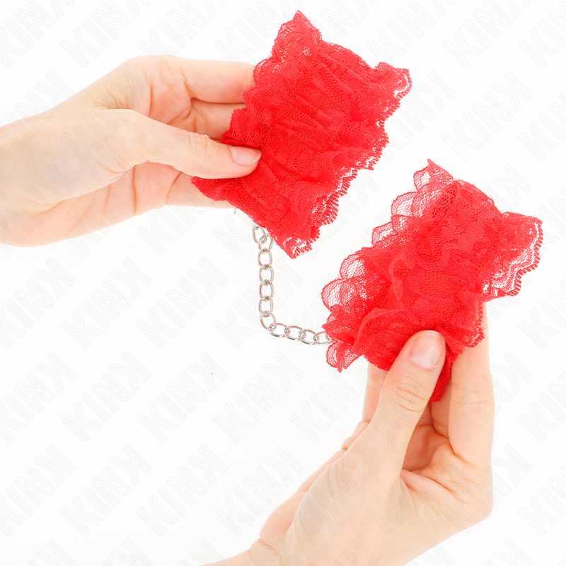KINK - RED LACE ELASTIC WRIST RESTRAINTS