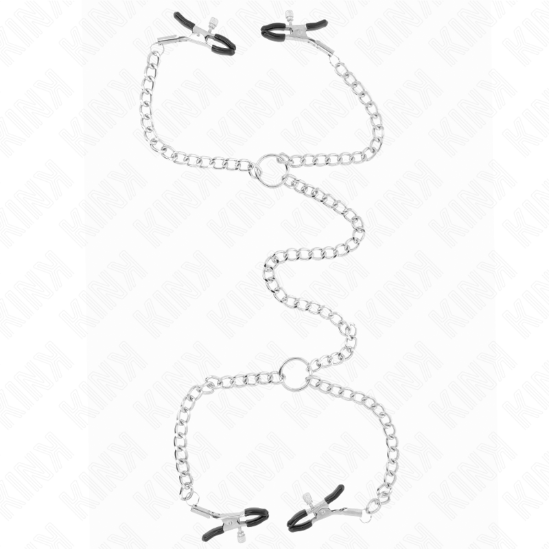 KINK - 4 NIPPLE CLAMPS CHAIN 32 CM WITH SMALL CHAINS 14 CM