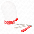 KINK - RED RIVET O-RING COLLAR WITH BELT 65 CM ADJUSTABLE 36-50 CM X 3.8 CM