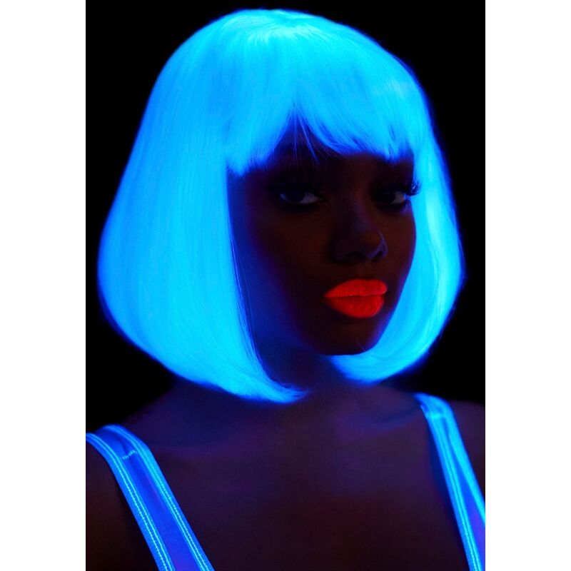 LEG AVENUE - WHITE GLOW-IN-THE-DARK BOB WIG