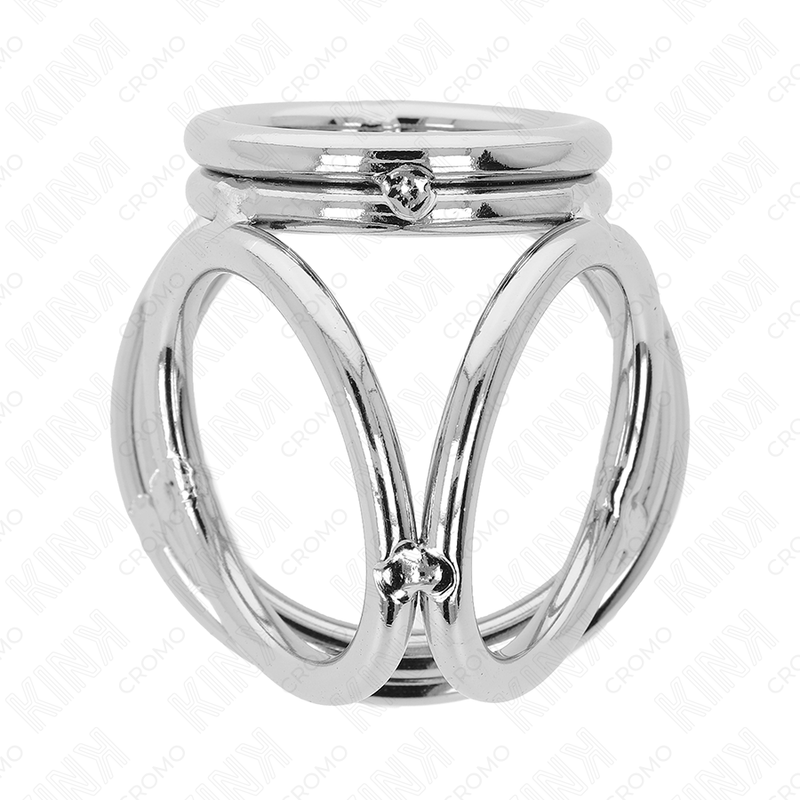 KINK - TRIPLE CHROME METAL COCK RING 3.8 CM TO 5 CM MODEL 1