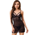 LIVCO CORSETTI FASHION - ROBE + SHIRT + THONG MELISENDA CF 1709 BLACK S