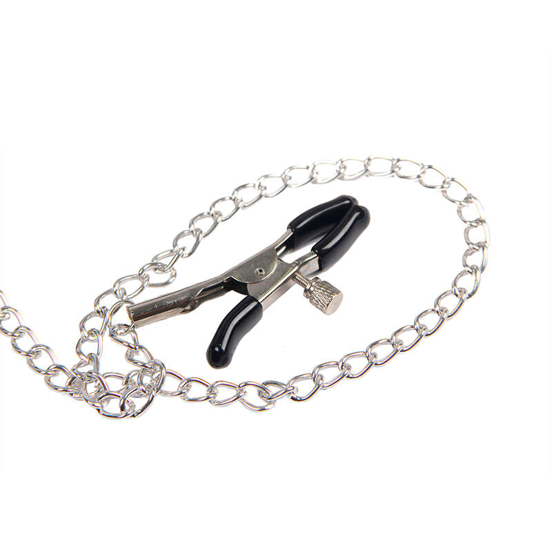 SUBBLIME - 953720 BLACK LEATHER BONDAGE NIPPLE CLAMPS ONE SIZE