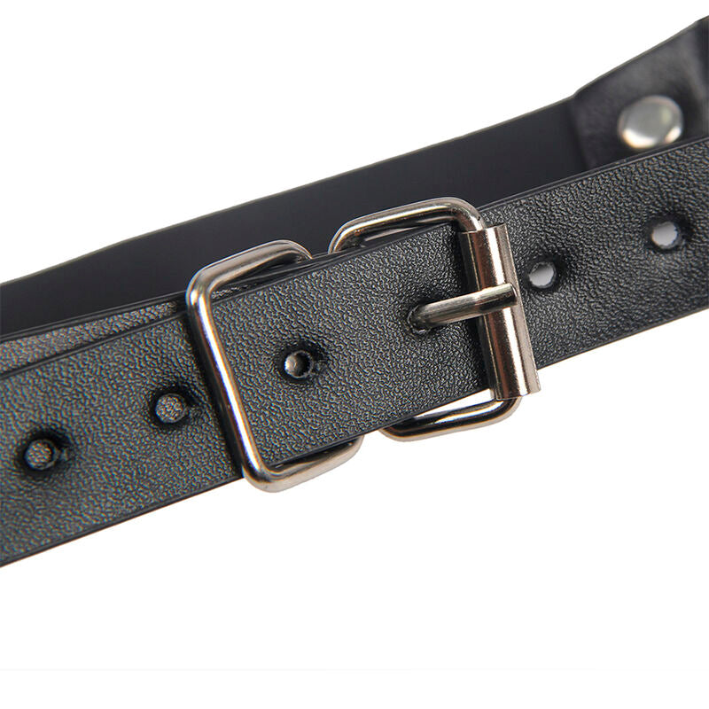 SUBBLIME - 953720 BLACK LEATHER BONDAGE NIPPLE CLAMPS ONE SIZE