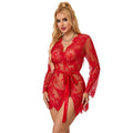 SUBBLIME - 953775 LACE NIGHT TOP + RED THONG S/M