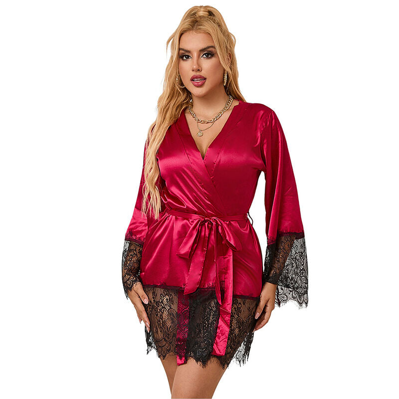 SUBBLIME - 953812 ELEGANT LACE PYJAMAS + RED THONG S/M