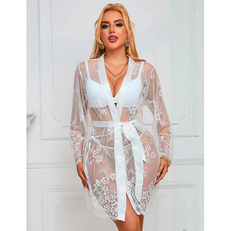 SUBBLIME - 954376 WHITE FLORAL PRINT LONG SLEEVE NIGHTSHIRT L/XL