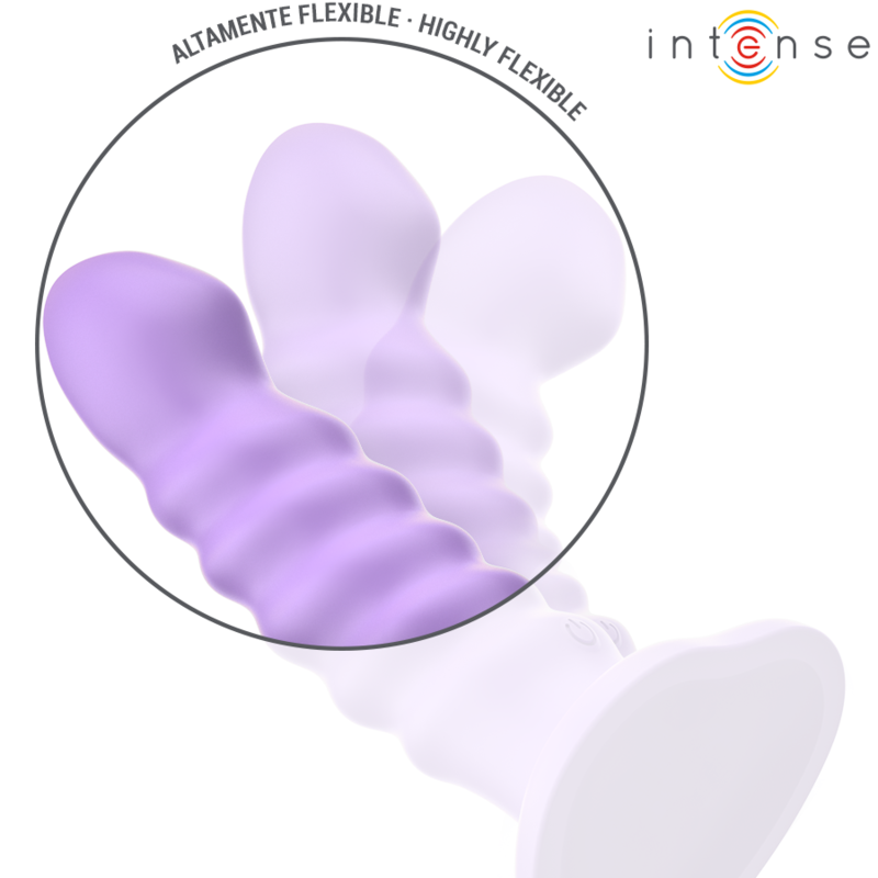 INTENSE - BRENDA VIBRATOR SIZE M SPIRAL DESIGN 10 VIBRATION MODES PURPLE REMOTE CONTROL