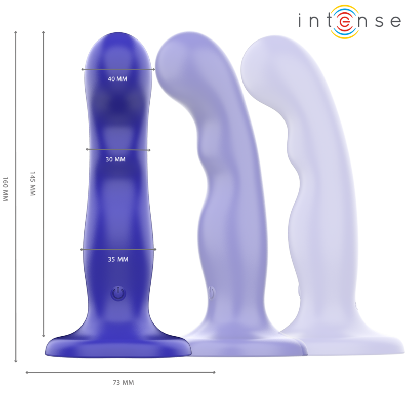 INTENSE - VIBRATOR SHORTY WITH SUCTION CUP BLUE REMOTE CONTROL