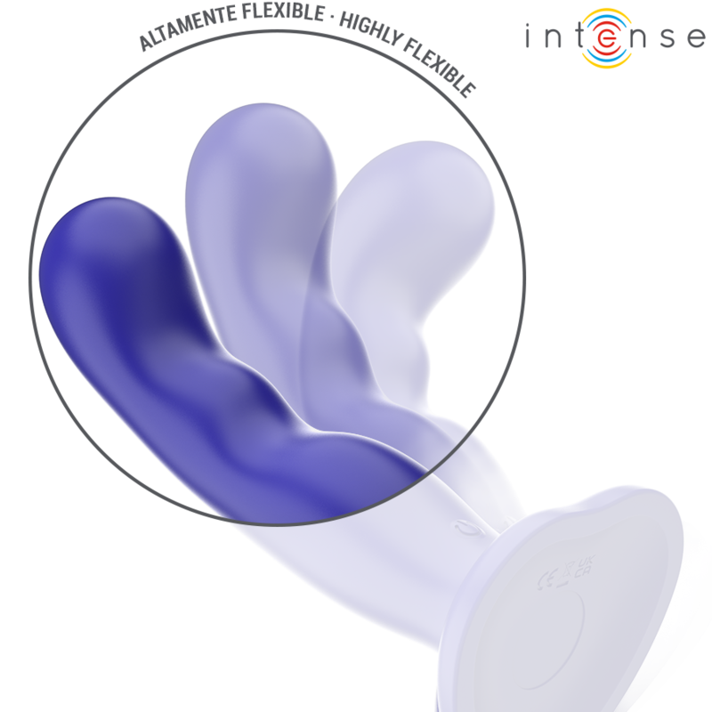 INTENSE - VIBRATOR SHORTY WITH SUCTION CUP BLUE REMOTE CONTROL
