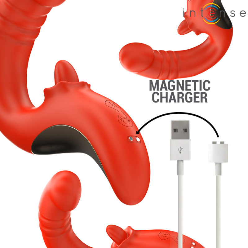 INTENSE - RED U-SHAPED PAULINA VIBRATOR AND STIMULATOR