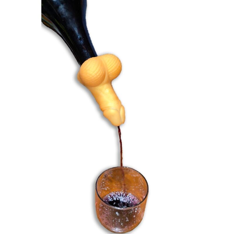 DIABLO PICANTE - PENIS-SHAPED GOLDEN WINE DECANTER