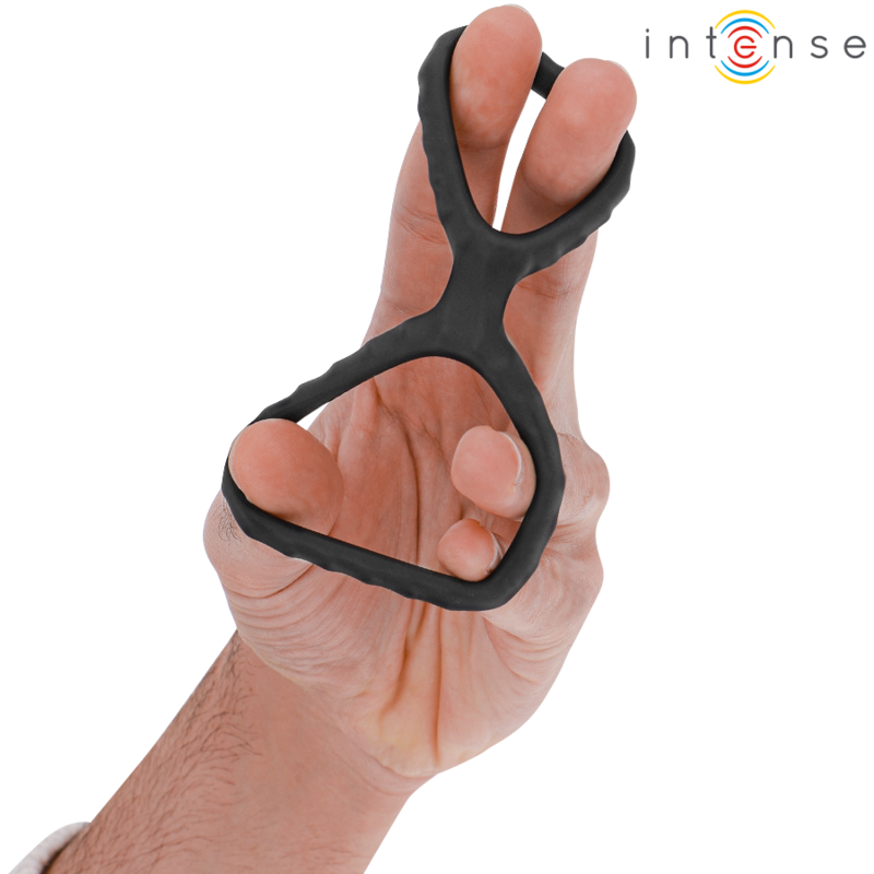 INTENSE - DEWEY BLACK DOUBLE SILICONE PENIS RING MODEL 2