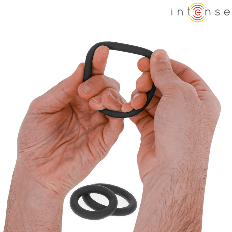 INTENSE - HUGH 3 BLACK BASIC SILICONE COCK RINGS
