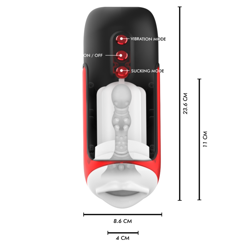 JAMYJOB - BLAZE AUTOMATIC ORAL MASTURBATOR 5 SUCTION AND VIBRATION MODES