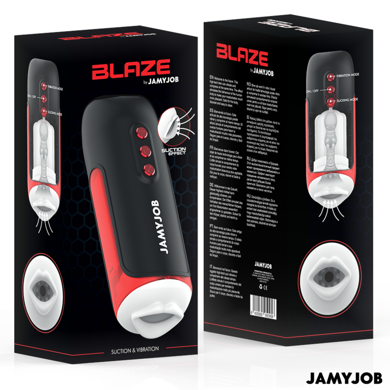 JAMYJOB - BLAZE AUTOMATIC ORAL MASTURBATOR 5 SUCTION AND VIBRATION MODES