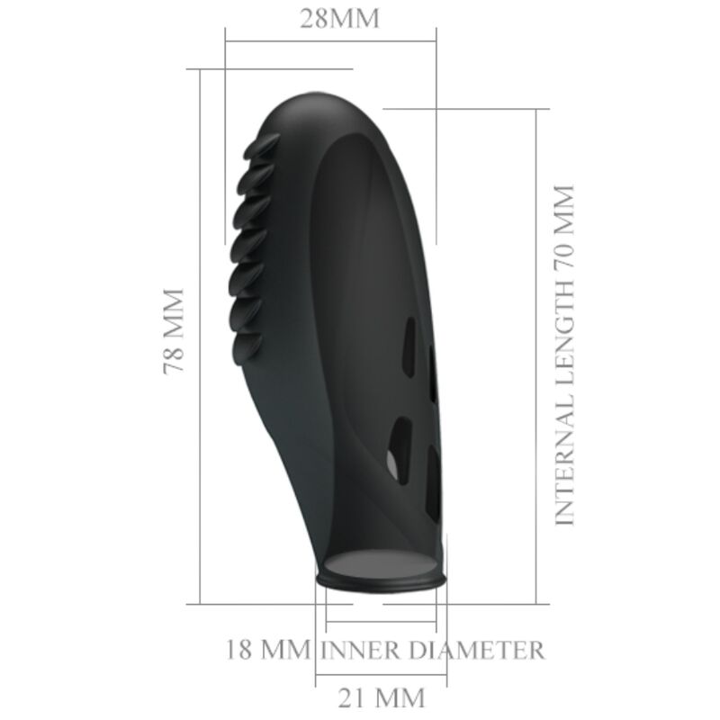 PRETTY LOVE - GILO BLACK SILICONE FINGER VIBRATOR