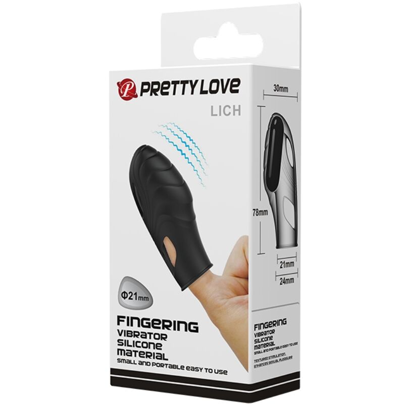 PRETTY LOVE - BLACK LICK LIQUID SILICONE FINGER VIBRATOR