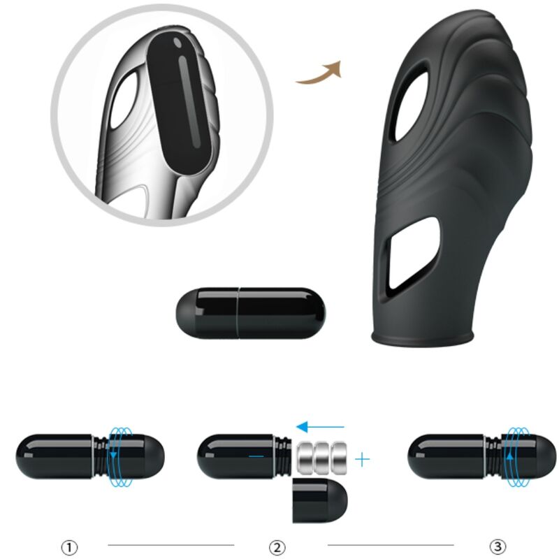 PRETTY LOVE - BLACK LICK LIQUID SILICONE FINGER VIBRATOR