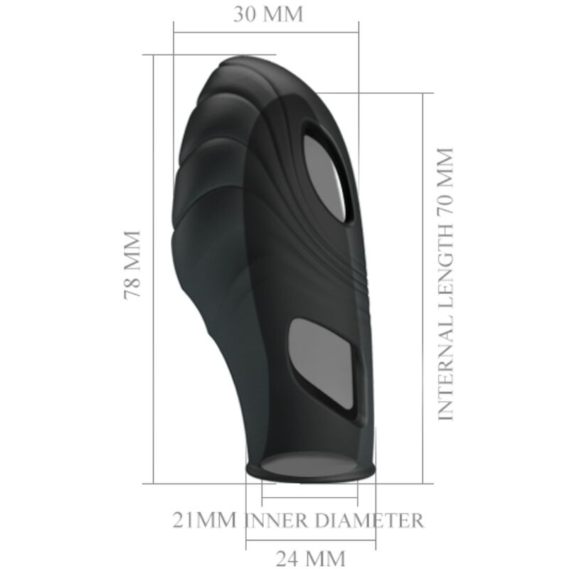 PRETTY LOVE - BLACK LICK LIQUID SILICONE FINGER VIBRATOR