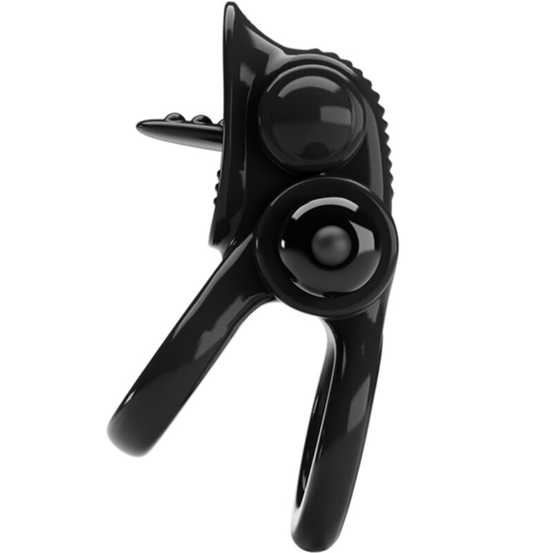 PRETTY LOVE - PASSIONATE RING DOUBLE RING VIBRATOR + CLITORAL STIMULATOR BLACK