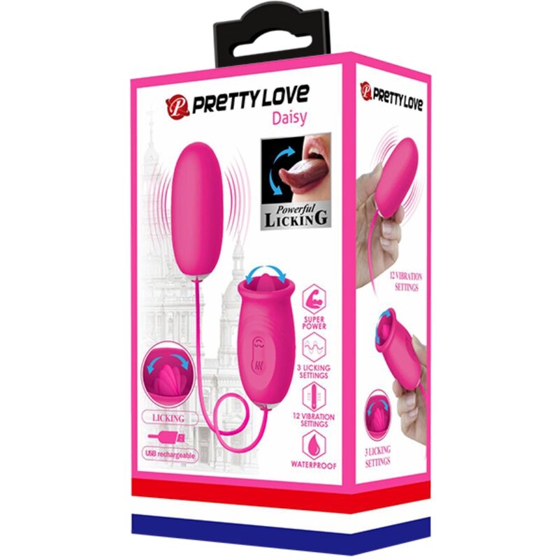 PRETTY LOVE - OEUF VIBRANT DAISY + LANGUE STIMULANTE CLITORIS ROSE