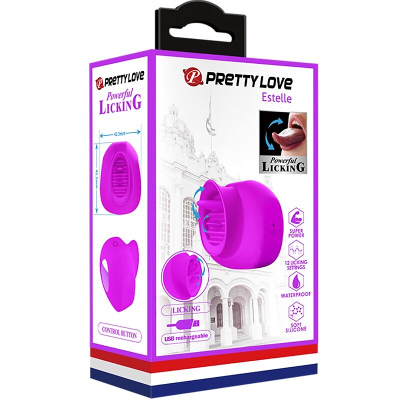 PRETTY LOVE - ESTELLE TONGUE CLITORAL STIMULATOR 12 VIBRATIONS PURPLE