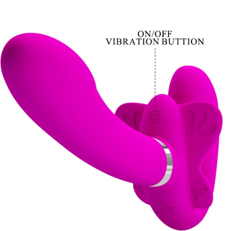 PRETTY LOVE - VALERIE DOUBLE STRAP-ON VIBRATOR 12 VIBRATION MODES PURPLE