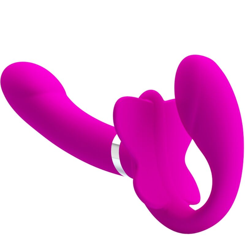 PRETTY LOVE - VALERIE DOUBLE STRAP-ON VIBRATOR 12 VIBRATION MODES PURPLE