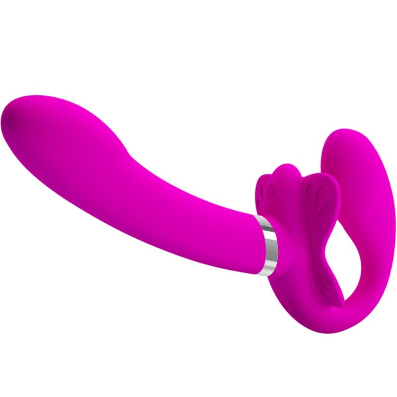 PRETTY LOVE - VALERIE DOUBLE STRAP-ON VIBRATOR 12 VIBRATION MODES PURPLE