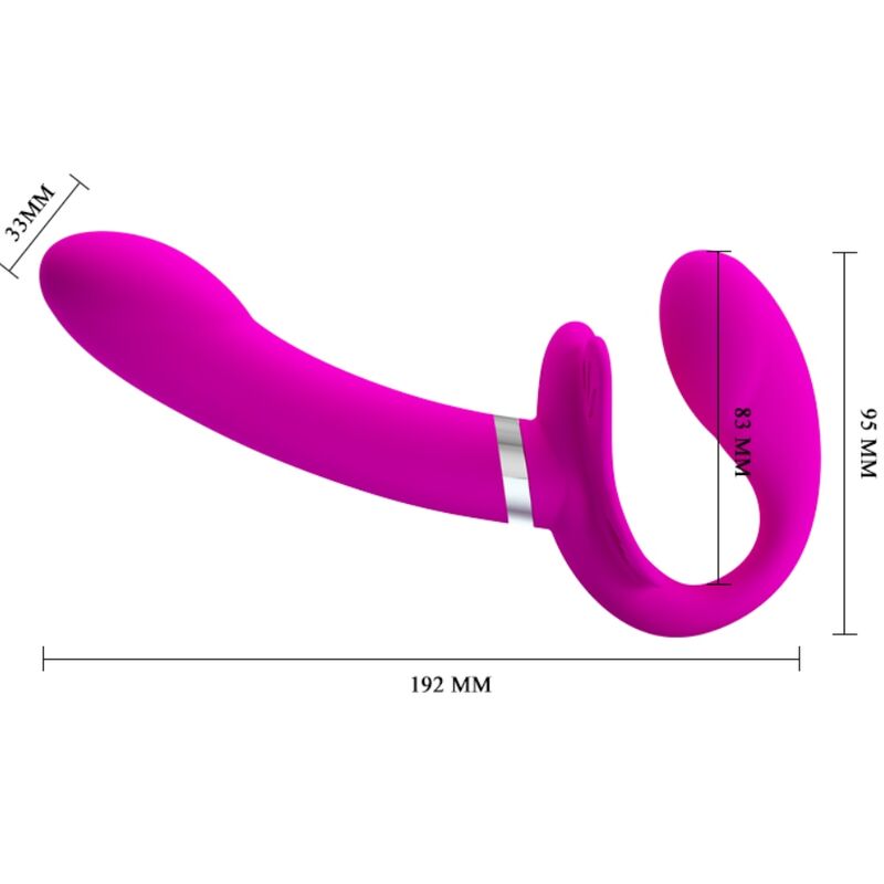 PRETTY LOVE - VALERIE DOUBLE STRAP-ON VIBRATOR 12 VIBRATION MODES PURPLE