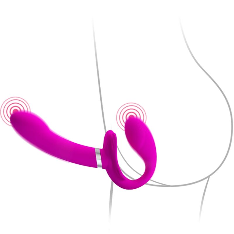 PRETTY LOVE - VALERIE DOUBLE STRAP-ON VIBRATOR 12 VIBRATION MODES PURPLE