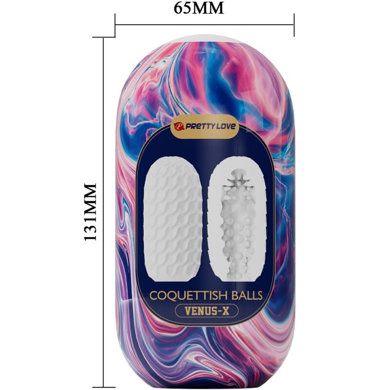 PRETTY LOVE - COQUETTISH BALLS MALE SILICONE MASTURBATOR WHITE