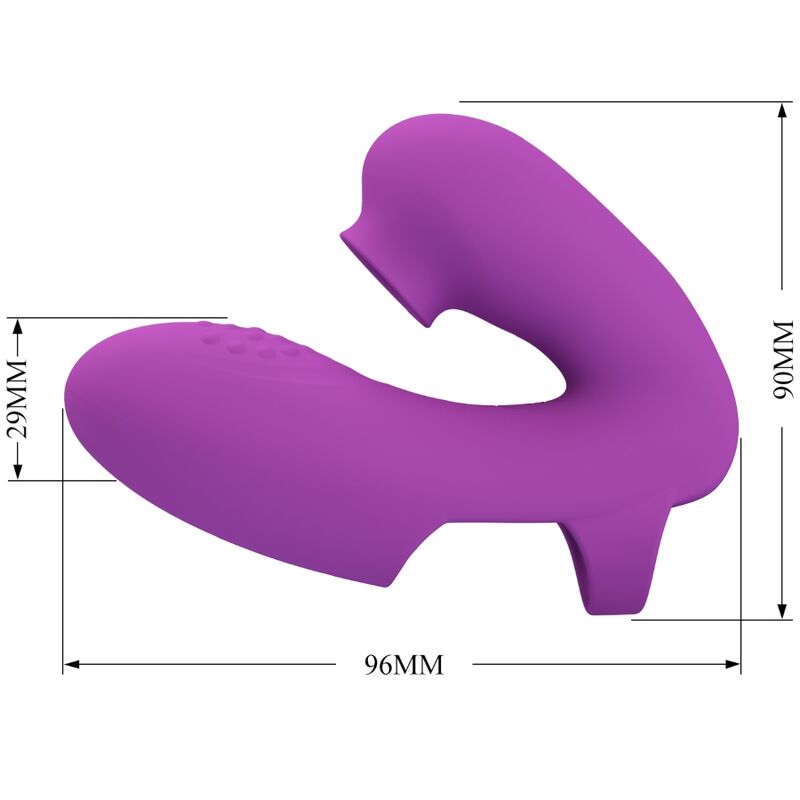 PRETTY LOVE - ATHENA FINGER VIBRATOR WITH CLITORAL STIMULATOR PURPLE
