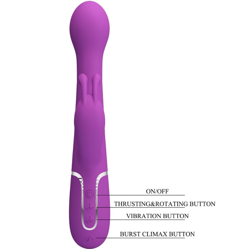 PRETTY LOVE - 3-IN-1 DEJON PURPLE MULTIFUNCTION RABBIT VIBRATOR