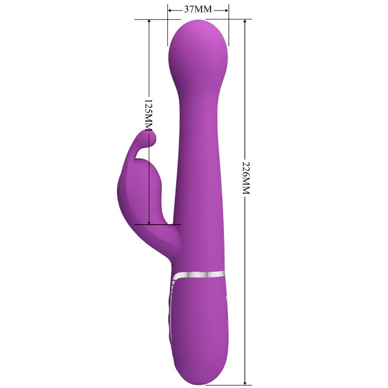 PRETTY LOVE - 3-IN-1 DEJON PURPLE MULTIFUNCTION RABBIT VIBRATOR