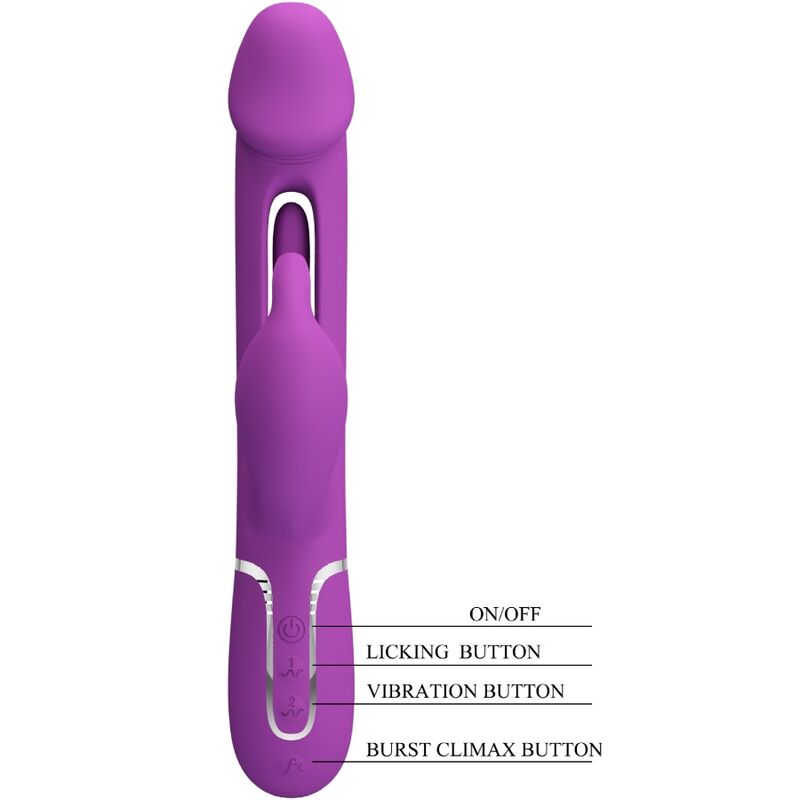 PRETTY LOVE - KAMPAS 3-IN-1 MULTIFUNCTIONAL RABBIT VIBRATOR PURPLE