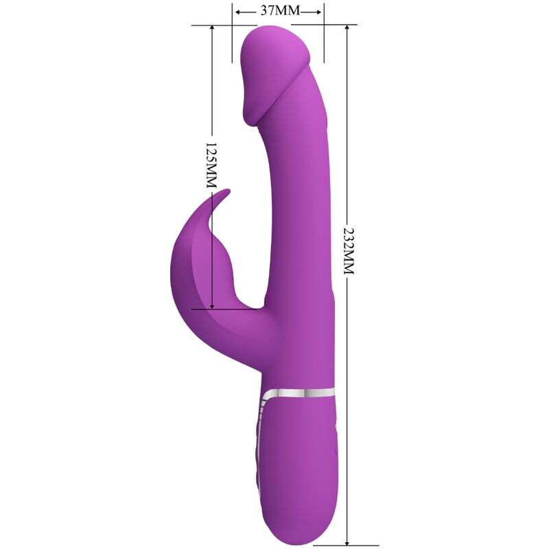 PRETTY LOVE - KAMPAS 3-IN-1 MULTIFUNCTIONAL RABBIT VIBRATOR PURPLE